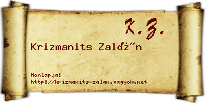 Krizmanits Zalán névjegykártya