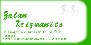 zalan krizmanits business card